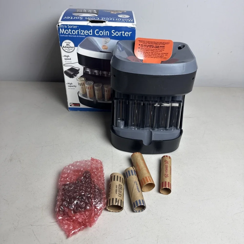 Magnif Ultra Sorter Motorized Coin Sorter 4873 USA with BONUS assorted CoinTubes